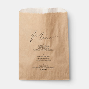 Sachets En Papier Menu Rustique Script Mariage Pain Sac Kraft Papier