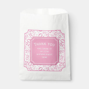 Sachets En Papier Merci : 20ème nombre aléatoire Motif rose 20