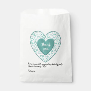 Sachets En Papier Merci : 20ème Turquoise Motif de nombre aléatoire