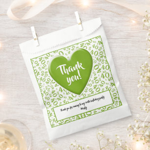 Sachets En Papier Merci 40e nombre aléatoire Motif vert/blanc