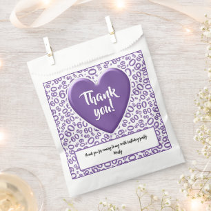 Sachets En Papier Merci 60e nombre aléatoire Motif violet/blanc