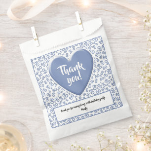 Sachets En Papier Merci 80e nombre aléatoire Motif bleu/blanc
