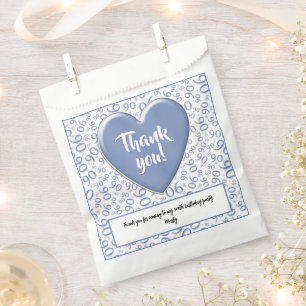 Sachets En Papier Merci 90e nombre aléatoire Motif bleu/blanc