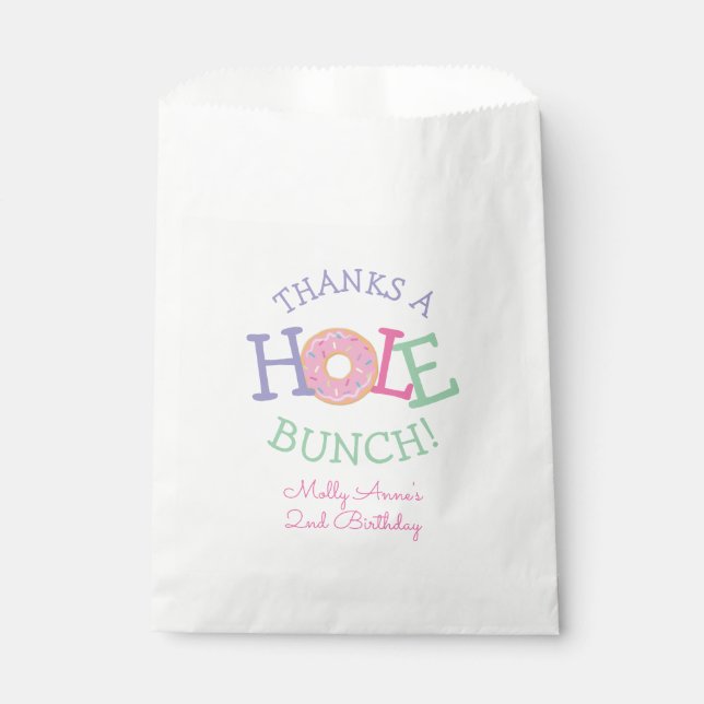 Sachets En Papier Merci à Hole Bunch Donut fête d'anniversaire (Devant)