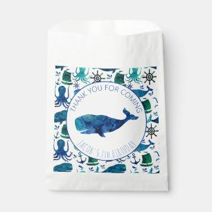 Sachets En Papier Merci Anniversaire Baleine marine Baleine nautique