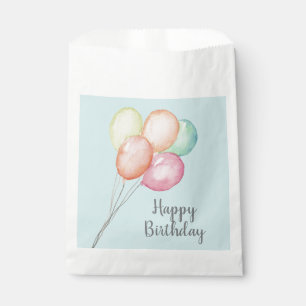 Sachets En Papier Merci Aquarelle Bleu
