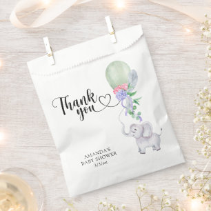 Sachets En Papier Merci Ballon et Éléphant