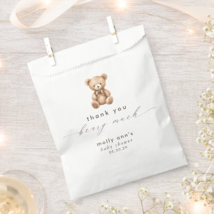 Sachets En Papier Merci Béary Baby shower beaucoup neutre