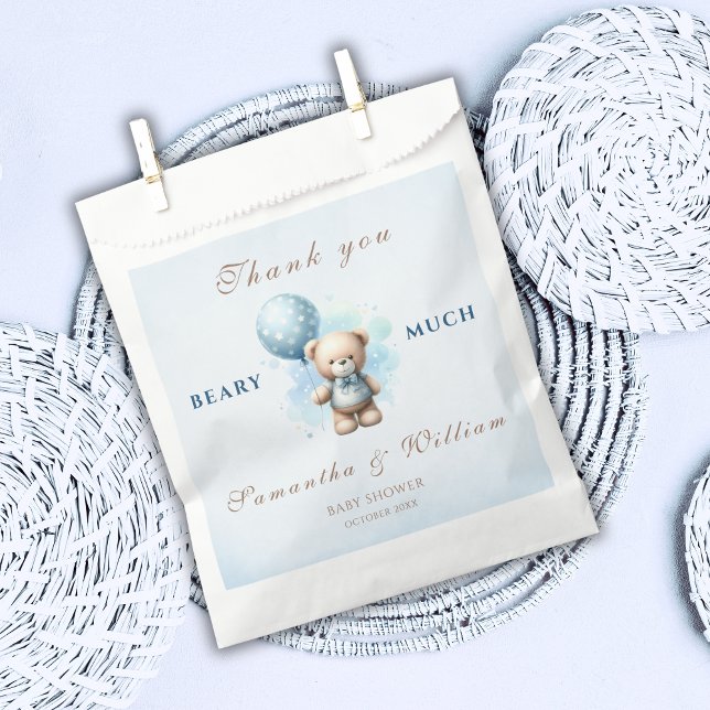 Sachets En Papier Merci Beer beaucoup d'aquarelle Ours en peluche (Créateur téléchargé)