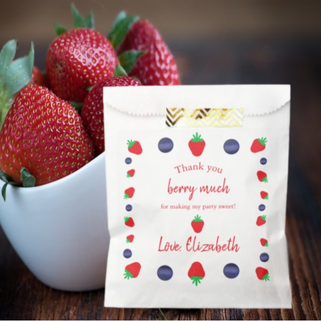 Sachets En Papier Merci Berry Beaucoup de Merci d'anniversaire (Créateur téléchargé)