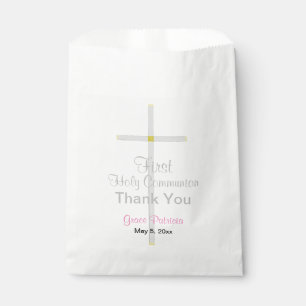 Sachets En Papier Merci blanc rose de la Fille de communion préfér