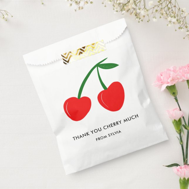 Sachets En Papier Merci Cherry Beaucoup Saint Valentin ou Anniversai (Scellé)