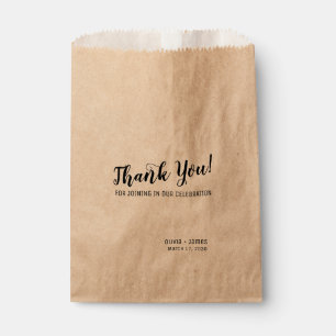 Sachets En Papier Merci Chic Simple et Moderne, Script Mariage Treat