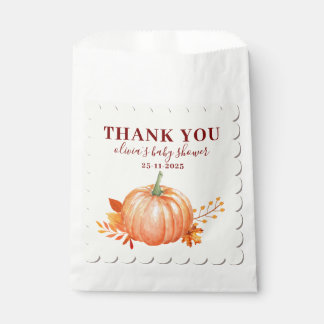 Sachets En Papier Merci Citrouille Automne Rustique Charme Baby show