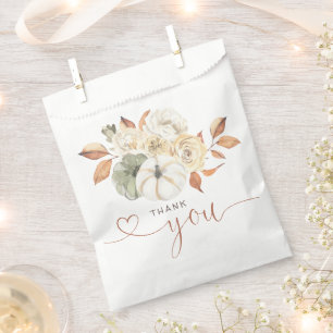 Sachets En Papier Merci Citrouille floral d'automne