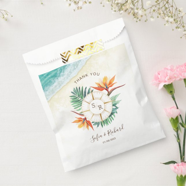 Sachets En Papier Merci Compass mariage Destination Passport (Scellé)