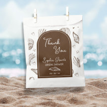 Merci Coquillages Marrons Doodles