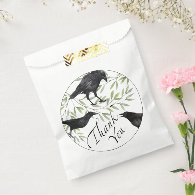 Sachets En Papier Merci Crow Inséparables Favoriser le sac (Scellé)