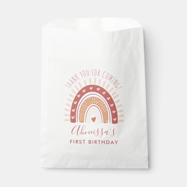 Sachets En Papier Merci d'anniversaire en terre cuite de Bohême (Devant)