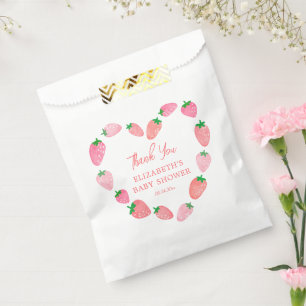 Sachets En Papier Merci de Baby shower aux fraises mûres