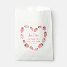 Sachets En Papier Merci de Baby shower aux fraises mûres