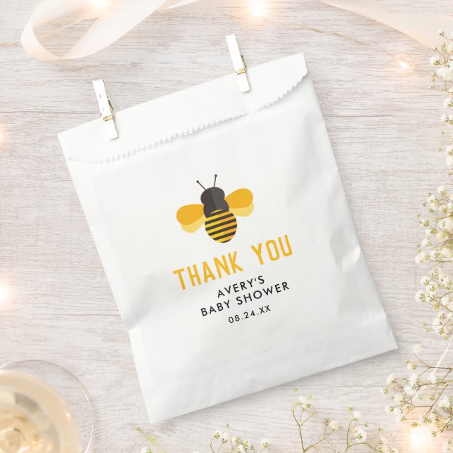 Sachets En Papier Merci de Baby shower Little Honey Bee (Coupé)