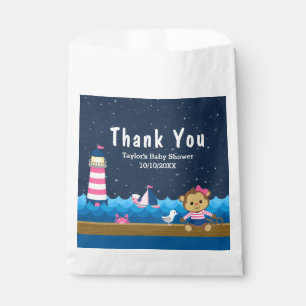 Sachets En Papier Merci de Baby shower rose singe Nautique