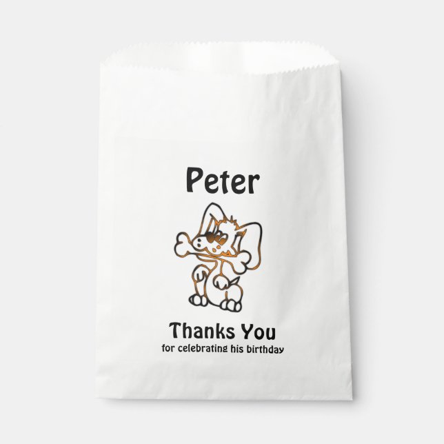 Sachets En Papier Merci de chiot mignon (Devant)