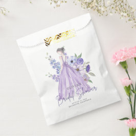Sachets En Papier Merci de Fête des mariées à fleurs violettes