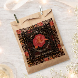 Sachets En Papier Merci de Fête des mariées fleurie léopard