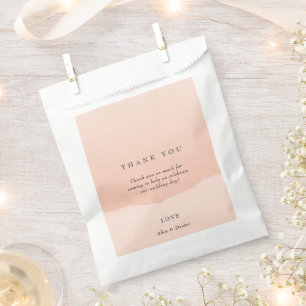 Sachets En Papier Merci de Mariage de couleur pâle minimaliste simpl