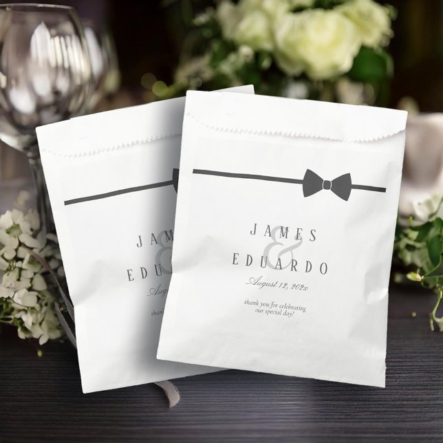 Sachets En Papier Merci de Mariage de Cravate noir sur mesure ID1090 (Créateur téléchargé)