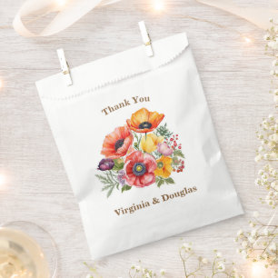 Sachets En Papier Merci de Mariage de pavot coloré