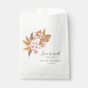 Sachets En Papier Merci de Mariage en laiton de Pampas Botanique