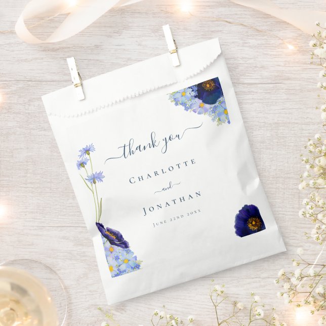 Sachets En Papier Merci de Mariage Fleur sauvage Boho moderne (Coupé)