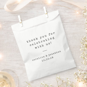 Sachets En Papier Merci de mariage personnalisé Retro White