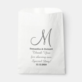 Sachets En Papier Merci de mariage simple et élégant Monogrammé