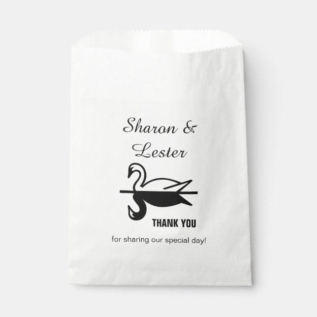 Sachets En Papier Merci des cygnes (Devant)