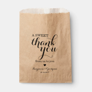 Sachets En Papier Merci doux moderne Mariage de coeur élégant