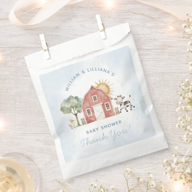 Sachets En Papier Merci du Baby shower agricole (Coupé)