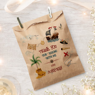 Sachets En Papier Merci Enfants fête pirate Baby boy anniversaire