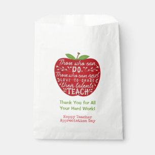 Sachets En Papier Merci enseignant scolaire Citation Apprentissage