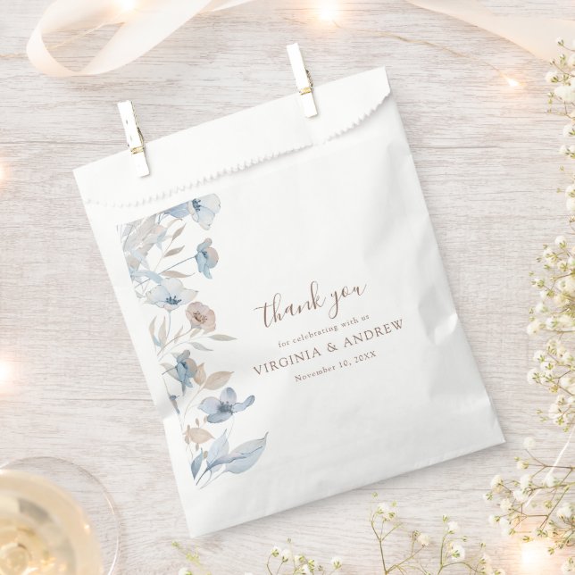 Sachets En Papier Merci floral (Coupé)