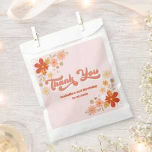 Sachets En Papier Merci Floral Super rétro