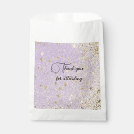 Sachets En Papier Merci Glittery Gold Stars sur Lavender