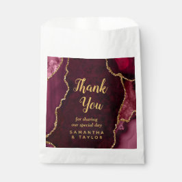 Sachets En Papier Merci Mariage d'âge rouge et or