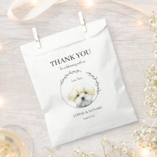 Sachets En Papier Merci Mariage de chien maltais simple