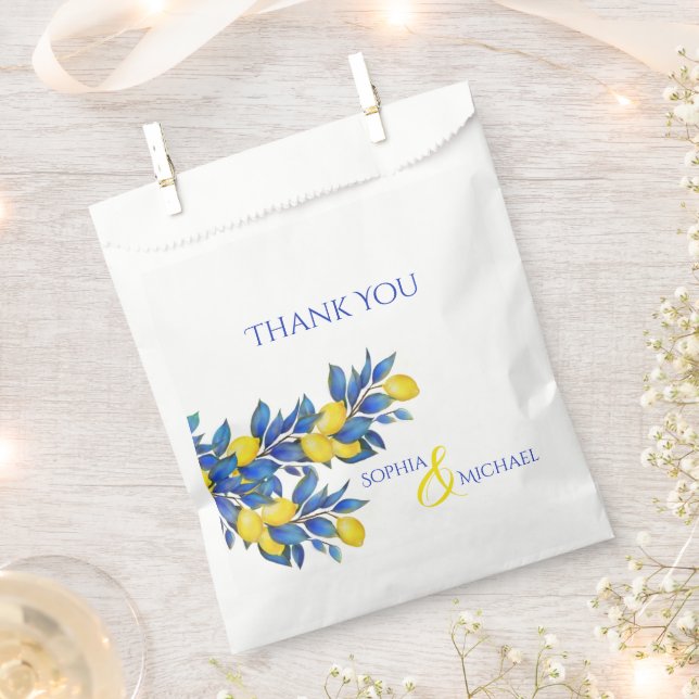 Sachets En Papier Merci Mariage méditerranéen (Coupé)