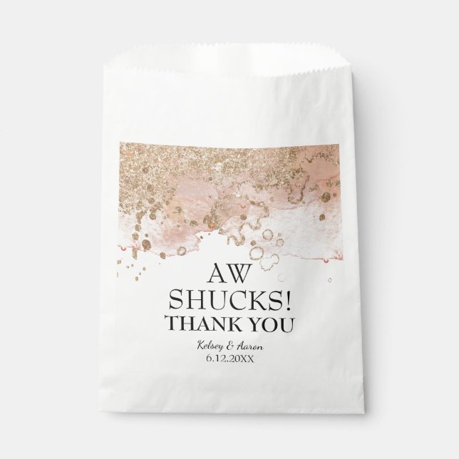 Sachets En Papier Merci Mariage moderne Pearl Beach Oyster (Devant)