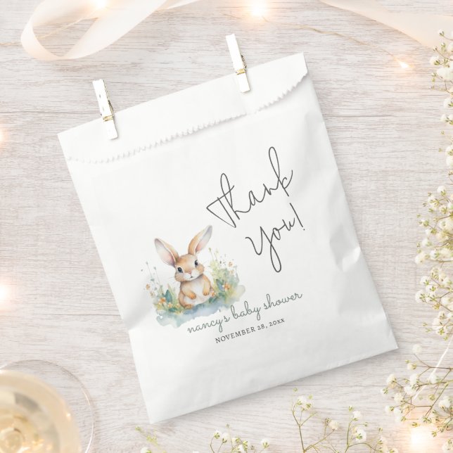 Sachets En Papier Merci neutre genre Bunny Spring (Coupé)